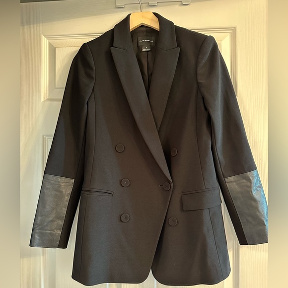 CLUB MONACO double breasted blazer with leather detail - Picture 1 of 3